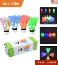 Colorful LED Badminton Shuttlecocks 4-Pack - Perfect for Indoor Outdoor Fun