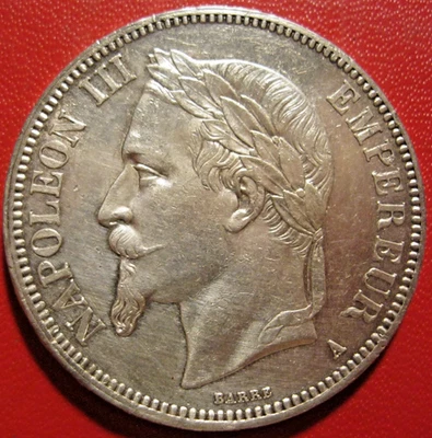 France. Bel écu de 5 Francs Napoléon III tête laurée 1868 A. SUP - Photo 1/2