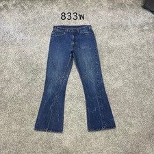 Vintage 60s 70s USA Levi  s 646 Big E Orange Tab Actual 33x31 Flare Jeans