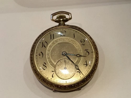 RARE ANTIQUE AUTHENTICNSIGNED HAMILTON GOLD FILLED POCKET WATCH MUST SEE NO RES