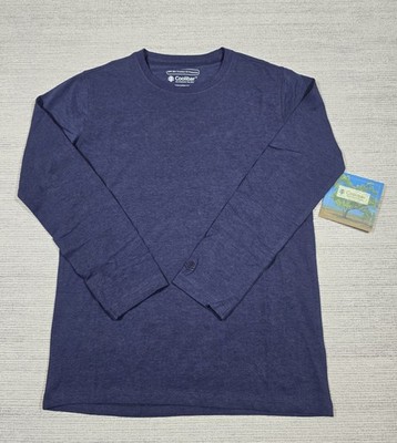 Coolibar Coco Plum Everyday Long Sleeve T-Shirt Kids Sz M (8) Navy UPF 50+
