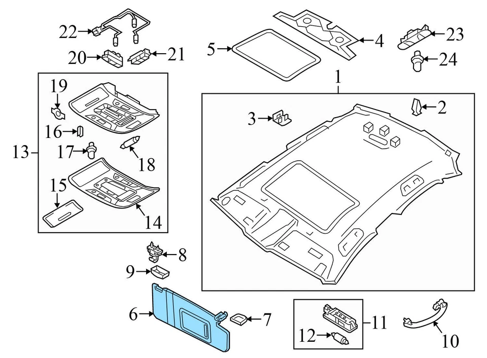 2016-2018 AUDI A7 QUATTRO - LEFT SUN Visor / Mirror 4G0857551M - Image 4 of 4