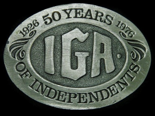 SL07107 VINTAGE 1976 **INDEPENDENT GROCERS ASSOCIATION 50 YEARS** BELT BUCKLE