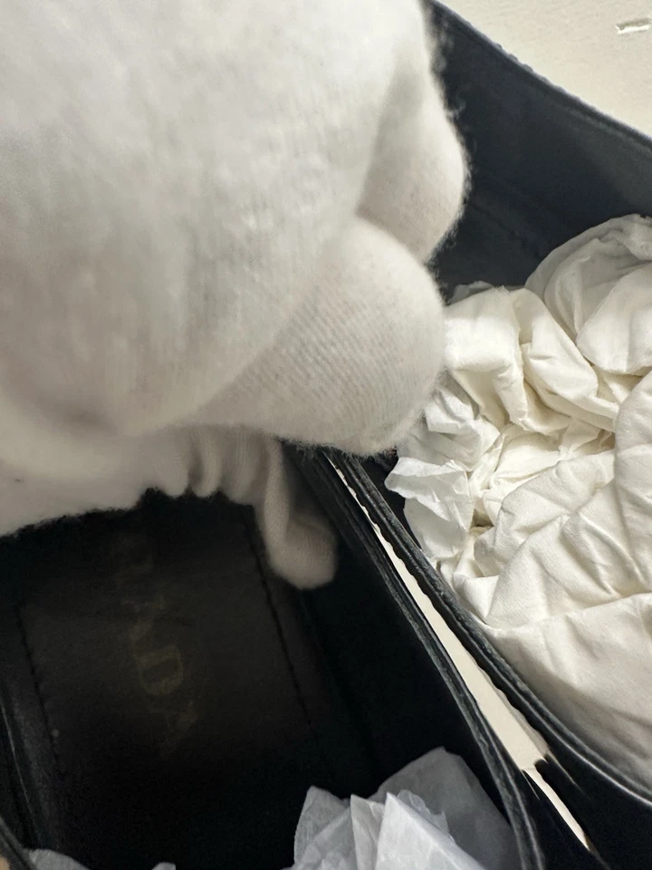 Prada Leather Triangle Logo Loafers EU 7 US 7 WOMEN Black - Image 3 of 4