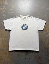 Vintage 90s BMW Car White Distressed Graphic Shirt-Size XL