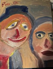 Dipinto olio personaggi firmato Picasso (dopo)