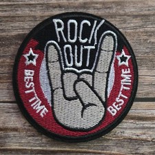 Rock Out Rock And Roll Horns 90s 80's Style Iron On Patch