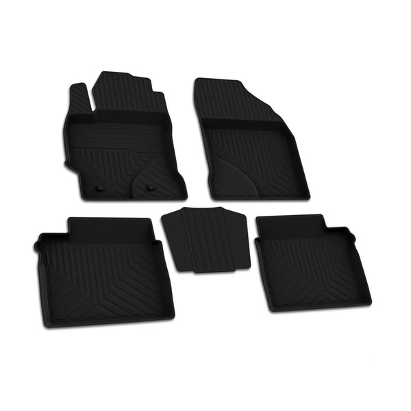 FußMatten 3D Automatten Gummimatten FüR Toyota Corolla 2013-2019 Schwarz 4X-image