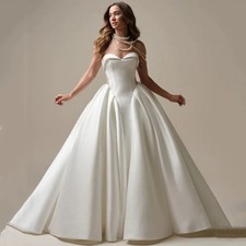 Custom Classic A Line Wedding Dresses Elegant Sweetheart Neck Bridal Ball Gowns