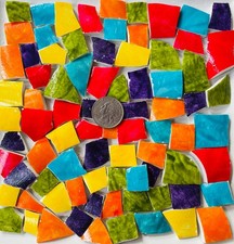 Mosaic Craft Supply HP Hand Painted Broken China Tiles Colorful Mix F388