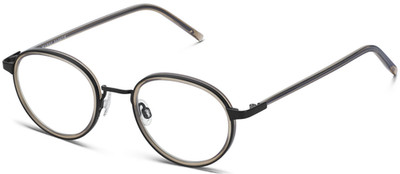 Warby Parker GALEN Round Eyeglasses Haze Crystal with Brushed Ink 47-21-145 mm