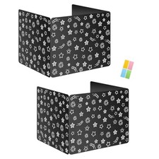 Black 2-Pack Desk Dividers for Students, Waterproof Plastic Study Carrel Divi...