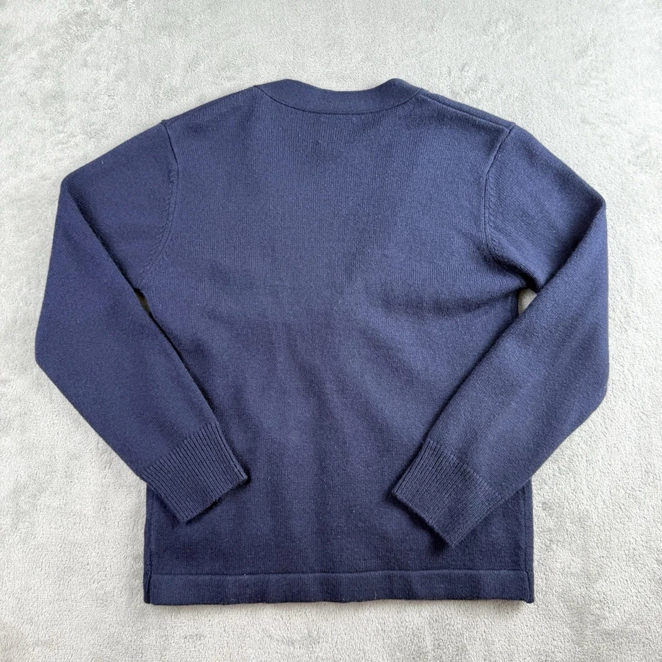 Cárdigan Tostado Francés Juvenil XL 1416 Azul Marino Tejido Botón Frontal Uniforme Escolar Foto 2 de 4