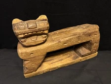 Vintage Wooden Hand Carved Cat 13” Long, 8.5” Tall, 2.5” Wide - Crazy Cat Unique