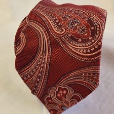 JOHN W NORDSTROM MEN'S NECK TIE RED BLUE HEAVY SILK HANDMADE ITALY
