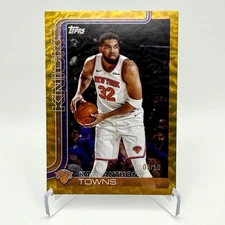 2025 Topps Flagship Orange Crackleboard Karl-Anthony Towns Variation /50 Knicks