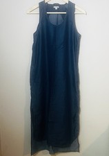 GAP Dark Chambray Tencel Maxi Dress Women’s S Petite Sleeveless Pockets