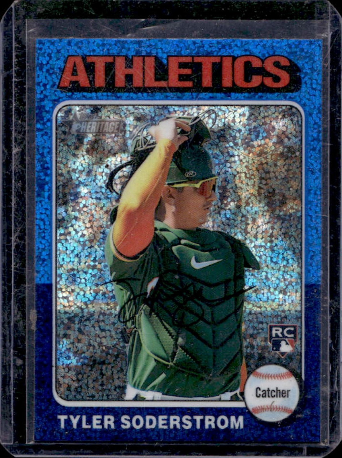 2024 Topps Heritage Tyler Soderstrom Chrome RC Blue Sparkle Refractor #471