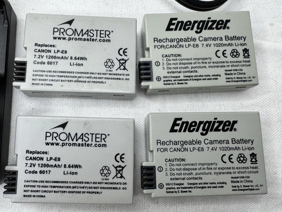 Set of 4 Replacement CANON LP-E8 Batteries and CANON LC-E8E Charger Rebel T2i - Image 2 of 4