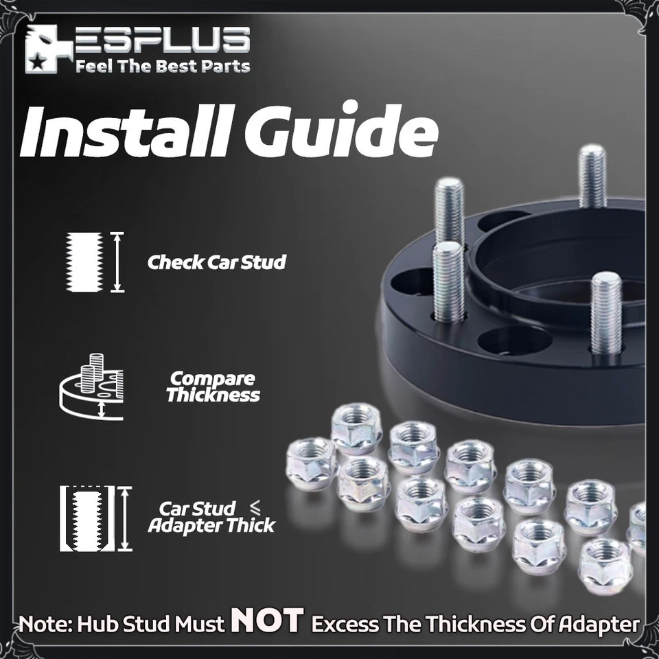 4x 1.5" HUB CENTRIC WHEEL ADAPTER SPACER 6X5.5" CB 106mm 12x1.5 FIT Toyota Lexus - Image 4 of 4