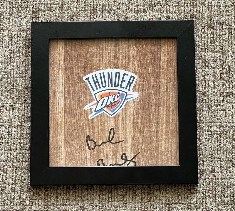 Brooks Barnhizer Signed/Framed OKC Thunder Floorboard Autograph COA