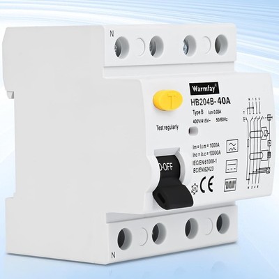 Typ B FI Fehlerstromschutzschalter 40/63A 30/300mA RCD Wallbox E-Auto Solarpanel