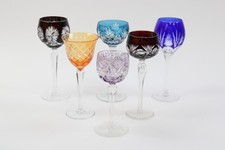 6 Römer Weingläser Kristall Überfang Dorotheenhütte Nachtmann bunt (472-7 I13)