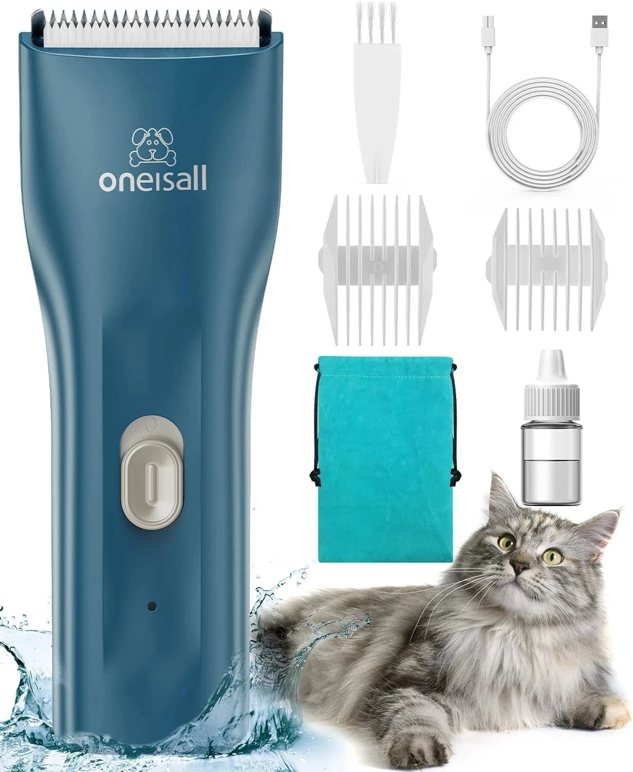 Pet Clipper for Cat Matted Hair, Waterproof Cordless Clippers for Long Hair
