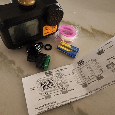 Programmable Water Timer For Garden Hose 2 Zone Faucet Irrigation Controller New