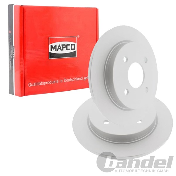 2X Mapco Bremsscheiben 253Mm Voll Hinten Passend FüR Ford Fiesta Focus Scorpio S-image