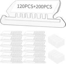 Hanging File Folder Tabs, 120 Pcs File Folder Tabs and 200 Pcs Inserts, File Tab