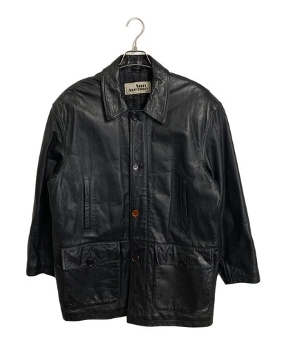 sun avenue Leather Jacket Men's Size M Black - product listing photo