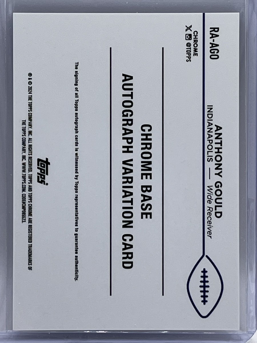 2024 Topps Chrome ANTHONY GOULD RC Rookie AUTO #RA-AGO REFRACTOR