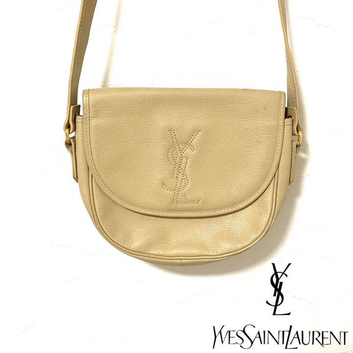 Borsa a tracolla EX+ Yves Saint Laurent punto YSL tracolla pelle beige