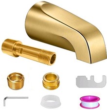 Bathtub Spout Without Diverter, All Metal,5.3 Inch Tub Spout,Brushed Gold