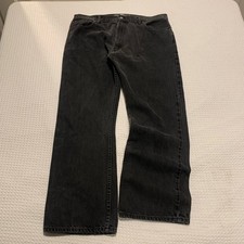 Levis 517 Boot Cut Jeans Mens 40x30 Faded Black Denim 00517-0260
