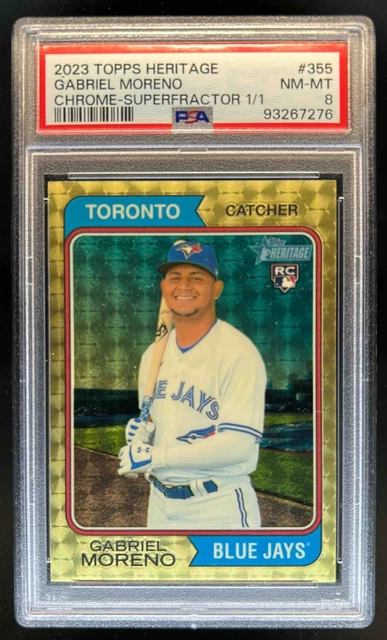 2023 Topps Heritage Gabriel Moreno Chrome RC SuperFractor #1/1 Blue Jays PSA 8
