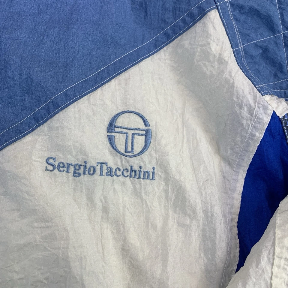 Vintage 80s Sergio Tacchini Color Block Windbreaker Track Jacket 42 Lined - Image 2 of 4