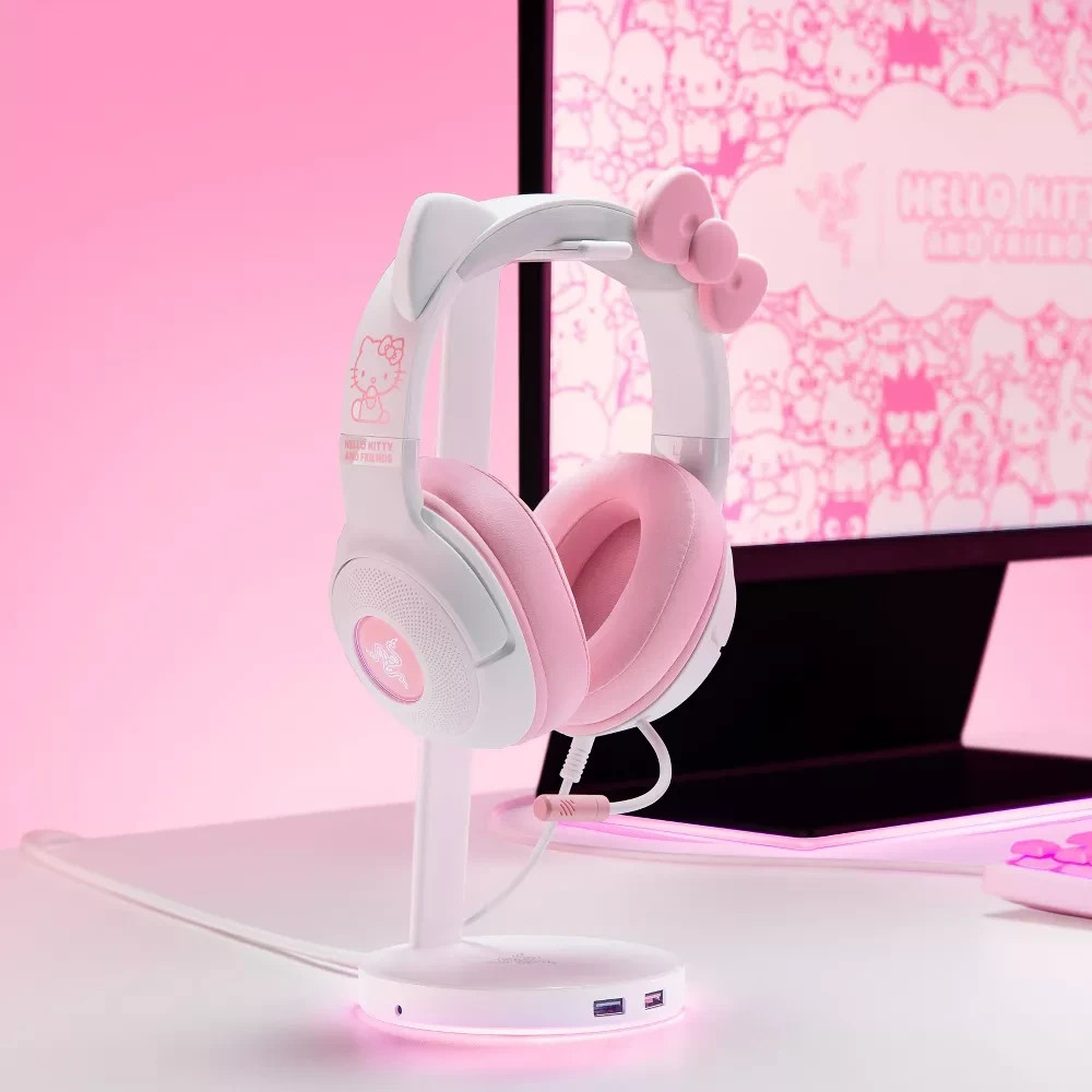 Razer Kraken Kitty V2 Gaming Headset Kitty Ears and Chroma RGB. New 🔥 SALE