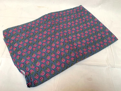 Cotton Beautiful pink Kantha fabric Handblock printe 100%cotton 100%Washable