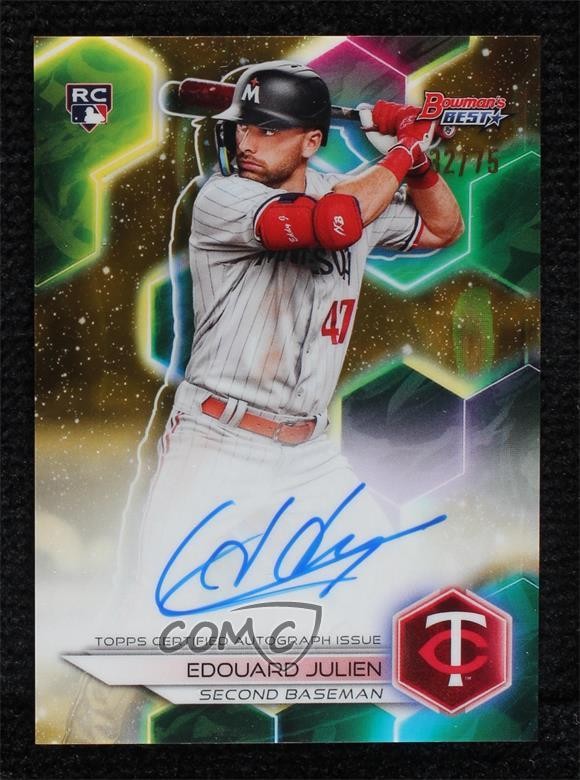 2023 Bowman's Best Gold Lava Refractor 32/75 Edouard Julien Rookie Auto RC 14mh