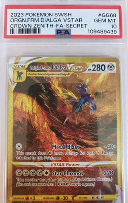 Pokemon Origin Forme Dialga Vstar GG68 Crown Zenith PSA 10 Fast