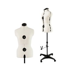 Beige Adjustable Dress Form Mannequin for Sewing Female Size 6-14, Pinnable M...