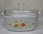 Corning Ware Wildflower Floral Vintage 5 Quart Casserole A-5-B Pyrex A-12-C Lid