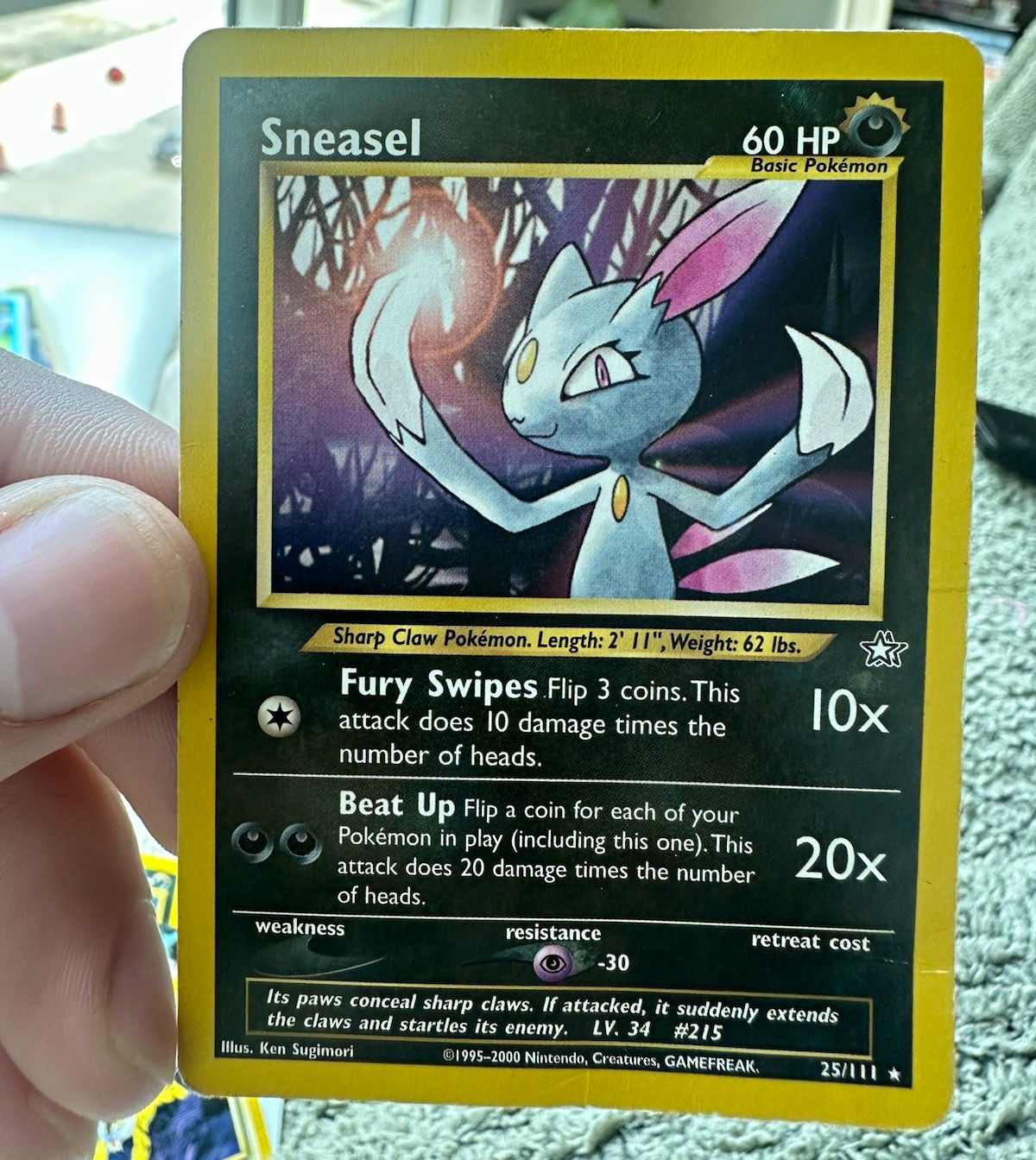 Pokémon TCG Neo Genesis Sneasel 25/111 1st Edition Regular Common 60 HP