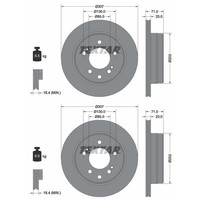 2X Textar Bremsscheiben Hinten 307Mm InnenbelÜFtet Passend FÜR Ssangyong Rodius