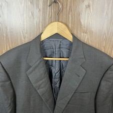 Hickey Freeman Nordstrom Sport Coat Mens 44L Brown Microcheck Silk Wool USA Made