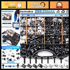 260Pcs U Nut Clips Automotive Fasteners Kit for Bumper, Fender, Trim Panels
