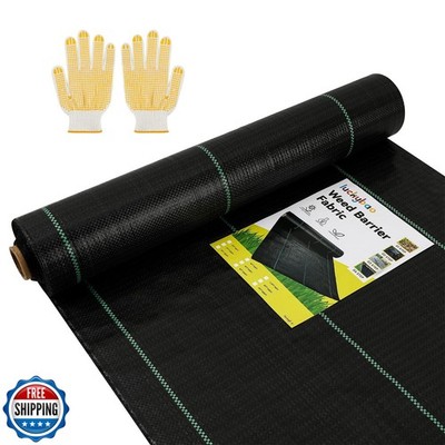 luckybao 6ft*300ft Landscape Fabric,Weed Barrier Fabric,3.2oz Heavy Duty Weed