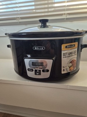 Bella Digital Slow Cooker 5 Qt Black Programmable Timer Model 14337